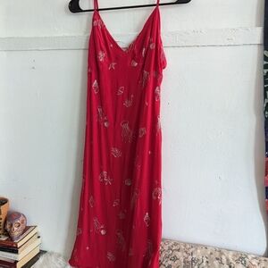 Red Wild Honey Sea Creature Camisole Slip Dress XS - Cover-up Beach Pool Summer